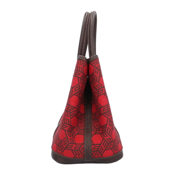 HERMÈS Garden Handbag Toile Seau H Red HERMÈS - Picture 3 of 11